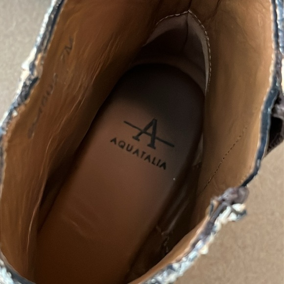 Aquatalia Ulyssa Snakeskin Ankle Wedge/Booties  Size 7 - Picture 9 of 11